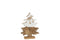 J-Line decoratie Kerstboom - hout - wit/naturel - medium - 2 stuks