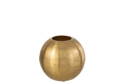 VASE ROUND GROOVES MET GD S