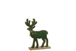 J-Line figuur Rendier - hout - groen - medium