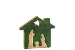 CRECHE HOUSE WOOD GREEN/NAT L