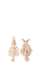 J-Line figuur Meisje Hart - textiel - roze - small - 2 stuks