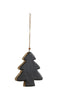 J-Line hanger Boom - hout - zwart - large - 3 stuks