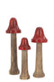 S/3 MUSHROOM THIN WO NAT/RED