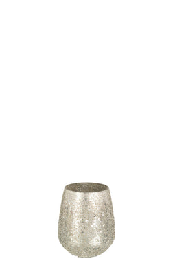 CANDLE HOLD SPARKL GLAS GOL M