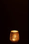 CANDLE HOLD SPARKL GLAS GOL M