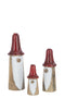 J-Line set van 3 kabouters Paddenstoelen - hout - naturel/rood