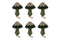 J-Line Doos Van 6 Paddenstoel + Clip Pailletten Fluweel Groen