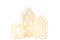 S/3 HOUSES LED PORCELAIN WH