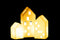 S/3 HOUSES LED PORCELAIN WH