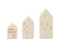 S/3 HOUSES LED PORCELAIN WH