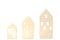 S/3 HOUSES LED PORCELAIN WH