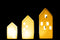 S/3 HOUSES LED PORCELAIN WH
