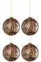 J-Line kerstbal Vlekken - glas - bruin/zwart - large - doos van 4