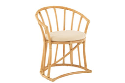 CHAIR+CUSH RATT/TEXTILE NAT/WH
