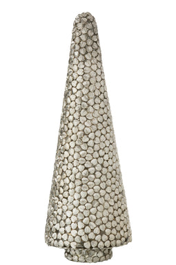 J-Line Kerstboom Blad - glas - zilver