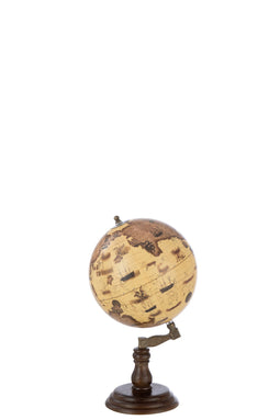 WORLD GLOBE ON FT WD OR/BR M