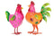 J-Line decoratie Haan - ijzer - mix - 2 stuks - large