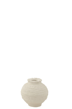 POT SPHERE PAPER MACHE WHITE