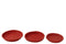 S/3 PLATES PAPER MACHE RED