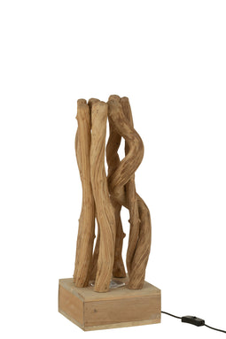 TABLE LAMP INTERTW BRAN WD NAT