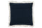J-Line kussen Lapwerk - denim/katoen - blauw/wit