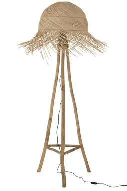 FLOOR LAMP BRANCH RATT/TEA NAT