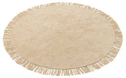 RUG ROUND+FRINGES LIGHT BEIGE