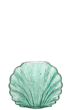 VASE SHELL GLASS AZURE S