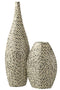 VASE LONG DROP SHELL/PAP BK/WH