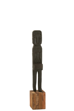 STATUE BORO RECY WOOD BLA/NAT
