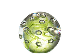 PAPERWEIGHT BUBBLES GL GRN M