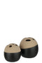 VASE BALL CER BEI/BLA L