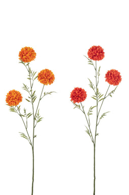 J-Line bloem Ball Mum Sproeier - kunststof - oranje - 2 stuks