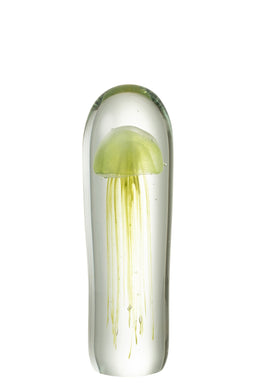 PAPERWEIGHT JELLYFISH GL GRN L