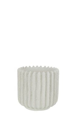 FLOWERPOT STRIPE CEMENT WH L