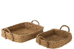 S/2 BASKET TRAYS WATER HYA NAT