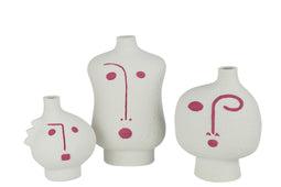 S/3 VASES FACE ABSTRACT PO F/W