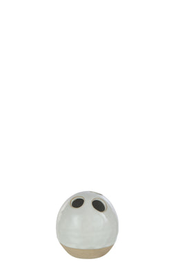 VASE BOWL 4 HOLES PO WH/BEI