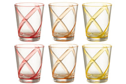 B/6 DRINK GLASS LINES PL MIX