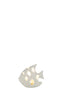 FISH LED SAND GLAZE PORCEL WH