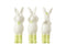 J-Line decoratie Konijn Horen/Zien/Zwijgen - porselein - groen/wit - 3 stuks