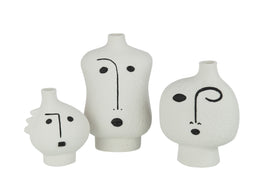 S/3 VASES FACE ABSTRACT PO B/W