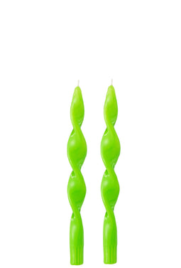 B2 CANDLE TWISTED GREEN S-3H