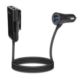 4-poorts USB lader voor in de auto (voor + achter)
