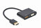 HDMI male naar HDMI female + VGA female + audio adapterkabel, zwart