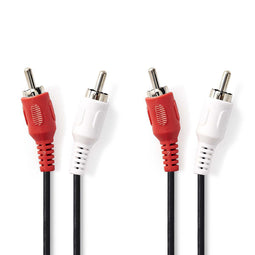 Nedis Stereo audiokabel | 2x RCA male - 2x RCA male | 1,5 m | Zwart