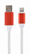 CableXpert USB 8-pins laad- en datakabel met LED-lichteffect, 1m