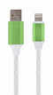 CableXpert USB 8-pins laad- en datakabel met LED-lichteffect, 1m
