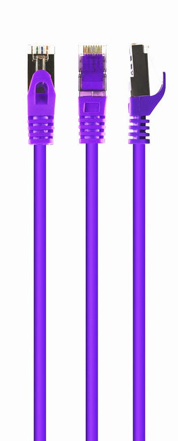 S/FTP Cat6A patchkabel LSZH, paars 1 m