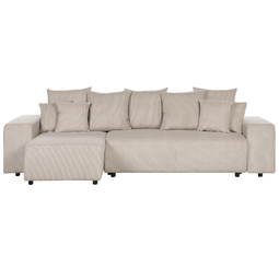 Beliani LUSPA - Hoekbank - Taupe - Rechtszijdig - Corduroy